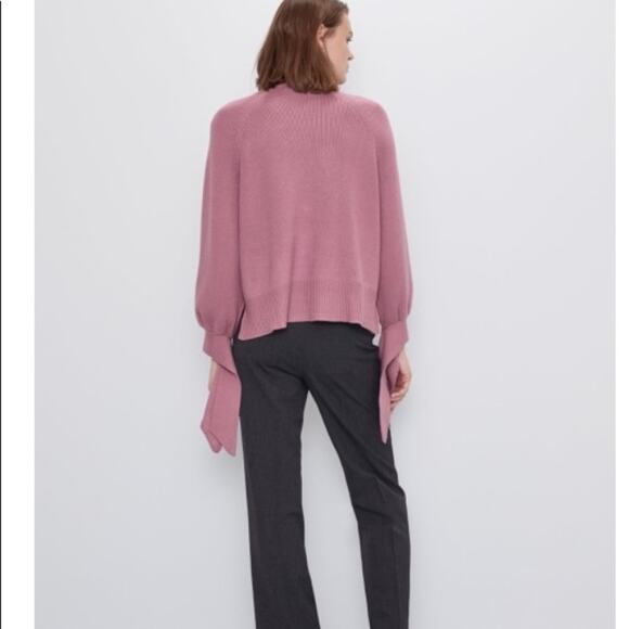 Zara black ribbed turtleneck sweater with ties size Small - Picture 5 of 10